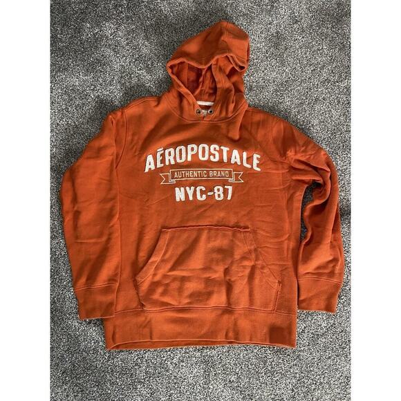 Aeropostale Other - Men's vintage Y2K Aeropostale Orange Hoodie Size Medium Long Sleeve